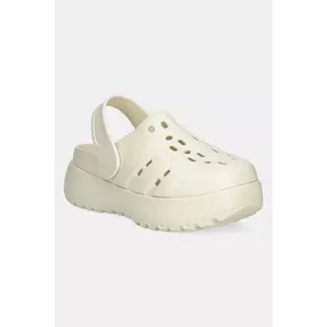adidas papuci Adilette Clog Platform femei, culoarea bej, cu platforma, JP7159 imagine