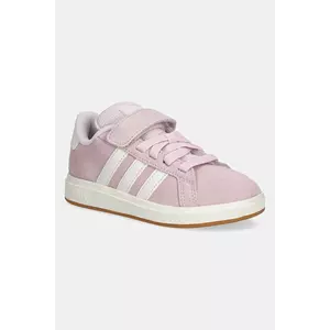adidas sneakers de piele întoarsă pentru copii GRAND COURT 00s culoarea roz, JH6181 imagine