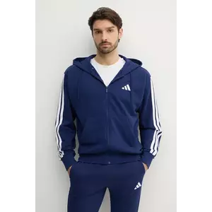 adidas bluza Essentials barbati, culoarea albastru marin, cu glugă, modelator, JE6341 imagine