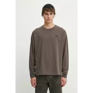 Won Hundred longsleeve din bumbac culoarea maro, cu imprimeu, 3417-12063 imagine