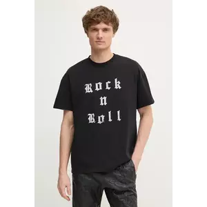 ZADIG&VOLTAIRE tricou din bumbac barbati, culoarea negru, cu imprimeu, JMTS01726 imagine