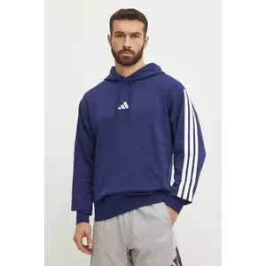 adidas bluza Essentials barbati, culoarea albastru marin, cu glugă, cu imprimeu, JD1872 imagine