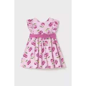Mayoral rochie din bumbac pentru copii culoarea roz, mini, evazată, 1914 imagine