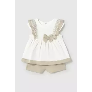 Mayoral set cu o notă de in pentru bebeluși culoarea bej, 1236 imagine