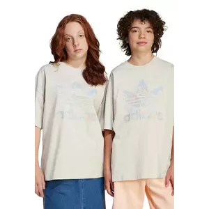 adidas Originals tricou de bumbac pentru copii culoarea gri, cu imprimeu, JJ0277 imagine