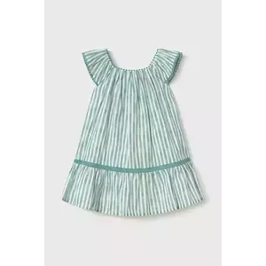 Mayoral rochie din bumbac pentru copii culoarea turcoaz, mini, evazată, 1917 imagine