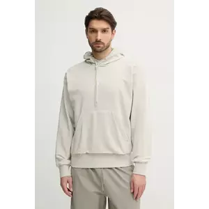 adidas bluza Feelcozy barbati, culoarea bej, cu glugă, neted, IN6085 imagine