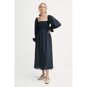 The Sleeper rochie din in culoarea bleumarin, mini, evazată, SL001AL imagine