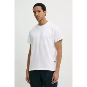 G-Star tricou din bumbac bărbați, culoarea alb, uni, D26545-D959 imagine