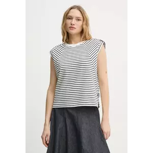 G-Star top din bumbac culoarea bej, D26457-D979 imagine