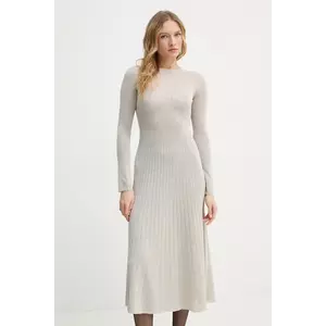 AERON rochie PAVLOVA culoarea bej, maxi, evazată, DR561562 imagine