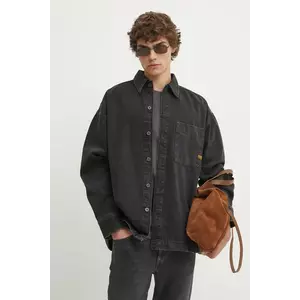 G-Star cămașă din denim bărbați, culoarea negru, cu guler clasic, relaxed, D23007-D772 imagine