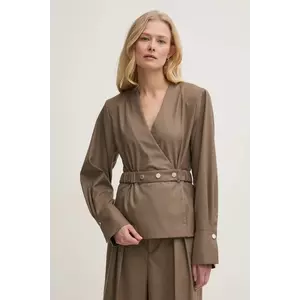 Gestuz bluza femei, culoarea maro, neted, 10909755 imagine