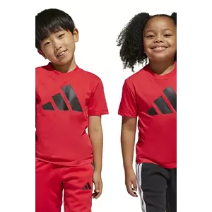 adidas tricou de bumbac pentru copii culoarea rosu, cu imprimeu, JN8007 imagine