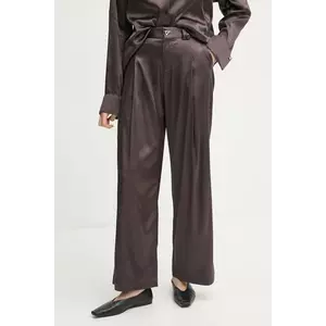 AERON pantaloni WELLEN femei, culoarea maro, lat, high waist, PA249558 imagine