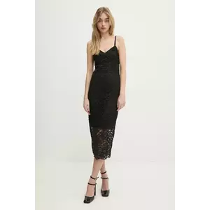 Blugirl Blumarine rochie culoarea negru, midi, mulată, RA5200.J4895 imagine