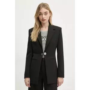 Moschino Jeans sacou culoarea negru, un singur rand de nasturi, neted, 0506 3225 imagine