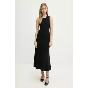 Moschino Jeans rochie culoarea negru, maxi, evazată, 0494 3203 imagine