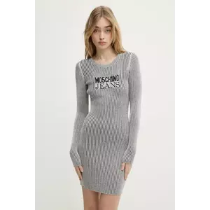 Moschino Jeans rochie culoarea gri, mini, mulată, 0490 3205 imagine
