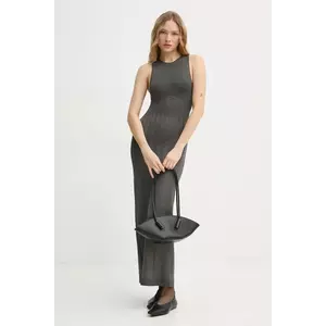 AERON rochie CLARA culoarea gri, maxi, evazată, DR562563 imagine