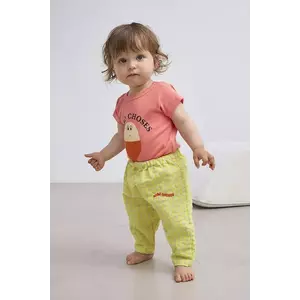 Bobo Choses pantaloni bebe culoarea galben, neted, 125AB061 imagine