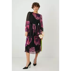 Medicine rochie culoarea negru, midi, evazată imagine