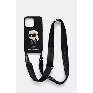 Karl Lagerfeld Husa pentru telefon iPhone 15 Pro Max 6.7 culoarea negru, KLHCP15XSCBSKNK imagine
