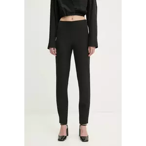 Moschino Jeans pantaloni femei, culoarea negru, mulata, high waist, 0302 3225 imagine