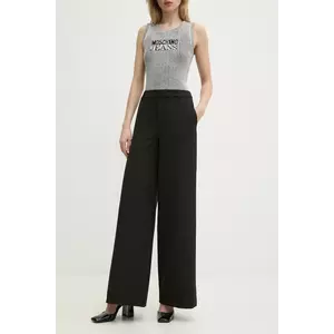 Moschino Jeans pantaloni femei, culoarea negru, lat, high waist, 0339 3225 imagine