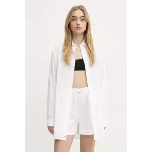 Moschino Jeans camasa din bumbac femei, culoarea bej, cu guler clasic, relaxed, 0209 3227 imagine