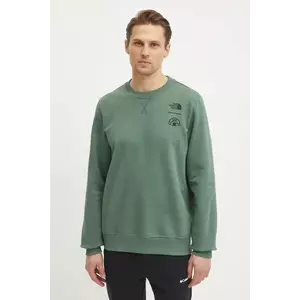 The North Face hanorac de bumbac Outdoor Graphic barbati, culoarea verde, cu imprimeu, NF0A8C21HCH1 imagine