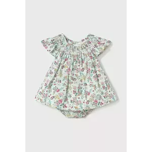 Mayoral Newborn rochie din bumbac pentru bebeluși culoarea turcoaz, mini, evazată, 1867 imagine