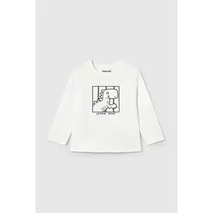 Mayoral longsleeve din bumbac pentru bebeluși culoarea bej, cu imprimeu, 1068 imagine