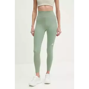 adidas Performance leggins de alergare Own The Run culoarea verde, neted, JI5672 imagine