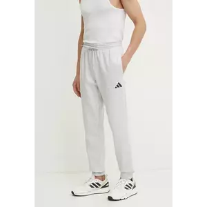 adidas pantaloni de trening Feelcozy culoarea gri, cu imprimeu, JE3819 imagine