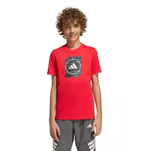 adidas tricou de bumbac pentru copii culoarea rosu, cu imprimeu, JM8233 imagine