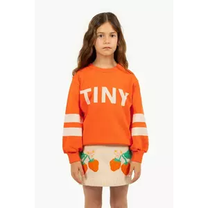 Tinycottons hanorac de bumbac pentru copii STRIPES LOGO SWEATSHIRT culoarea portocaliu, cu imprimeu, SS25-155 imagine