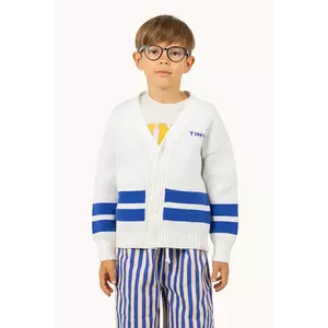 Tinycottons cardigan din bumbac pentru copii STRIPES CARDIGAN culoarea bej, SS25-334 imagine