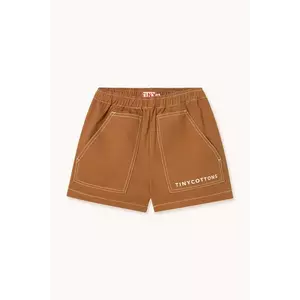 Tinycottons pantaloni scurți din bumbac pentru copii SOLID SHORT culoarea maro, neted, SS25-212 imagine