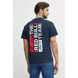 Red Bull Racing x Pepe Jeans tricou din bumbac REDBULL TEAM TEE barbati, culoarea albastru marin, neted, RM500014 imagine