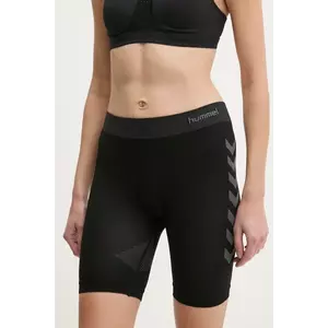 Hummel pantaloni scurți de antrenament culoarea negru, cu imprimeu, medium waist, 202649 imagine