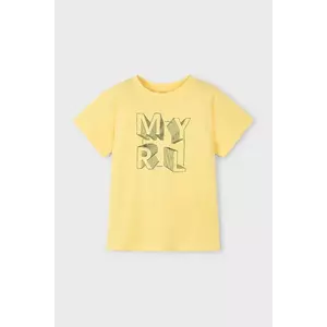 Mayoral tricou de bumbac pentru copii culoarea galben, cu imprimeu, 170 imagine