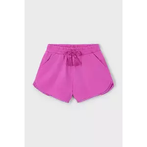 Mayoral pantaloni scurți din bumbac pentru copii culoarea violet, neted, talie reglabila, 607 imagine