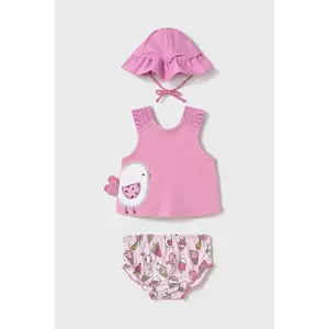 Mayoral Newborn costum de baie pentru bebeluși culoarea roz, 1668 imagine