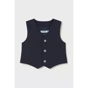 Mayoral vestă din amestec de in pentru bebeluși culoarea albastru marin, 1303 imagine
