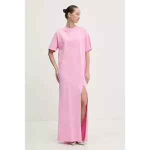 MSGM rochie culoarea roz, maxi, dreaptă, 3841MDA83.257002 imagine