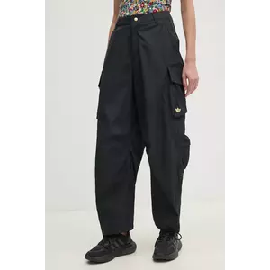 adidas Originals pantaloni CARGO PANTS femei, culoarea negru, fason cargo, high waist, JI5727 imagine
