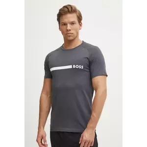 BOSS tricou din bumbac bărbați, culoarea gri, cu imprimeu, 50517970 imagine