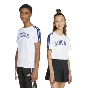 adidas tricou de bumbac pentru copii culoarea alb, cu imprimeu, JI6674 imagine