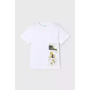 Mayoral tricou de bumbac pentru copii culoarea alb, cu imprimeu, 3048 imagine